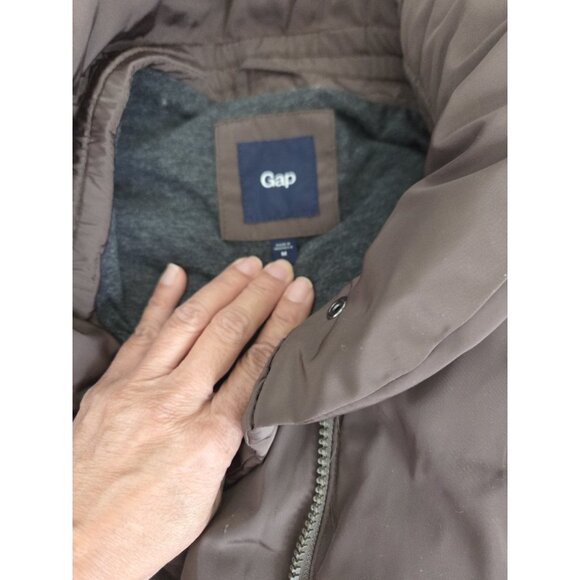 Gap Puffer OliveGreen Lined Pockets Full Zip Women’s Sz M Bubble Sleeveless Vest - Picture 9 of 10